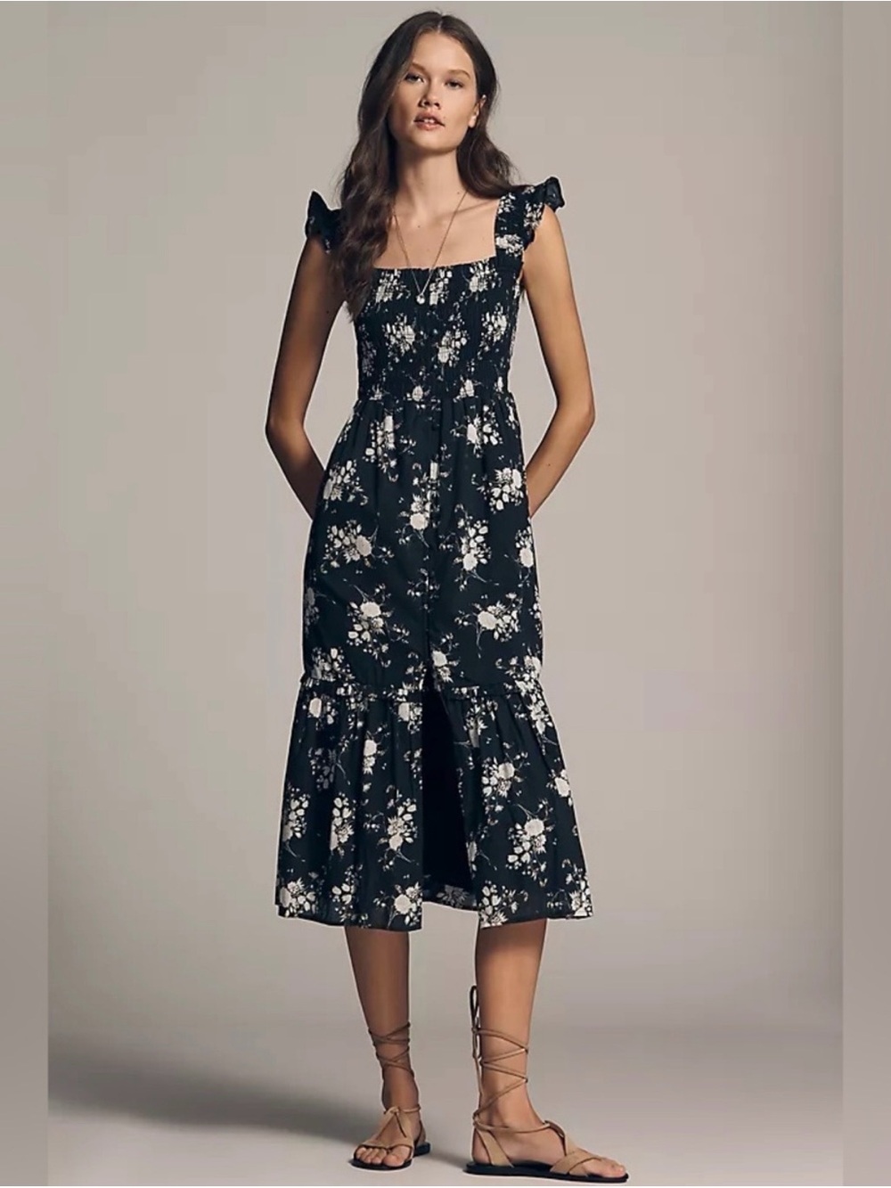 NWT Anthropologie Peregrine Square-Neck Midi Dress size 2X
